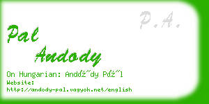 pal andody business card